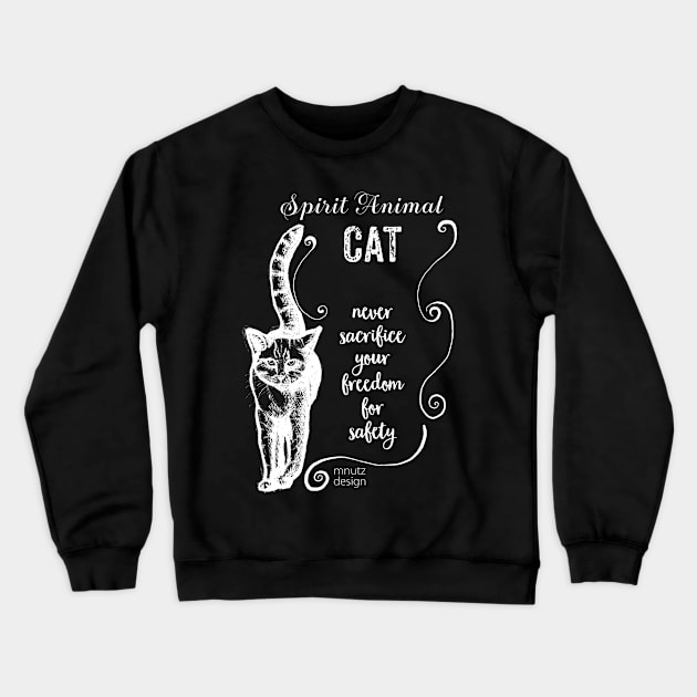 Spirit animal Cat white Crewneck Sweatshirt by mnutz